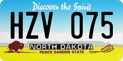 ND license plate HZV075