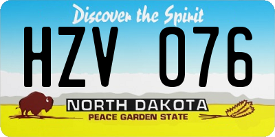 ND license plate HZV076