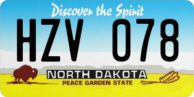 ND license plate HZV078