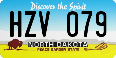 ND license plate HZV079