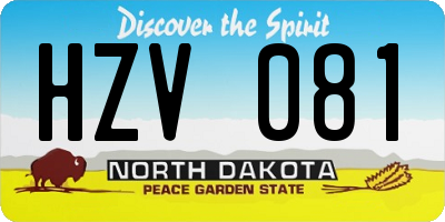 ND license plate HZV081