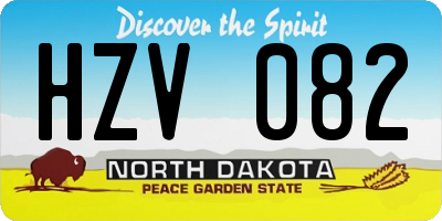 ND license plate HZV082