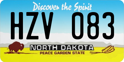 ND license plate HZV083