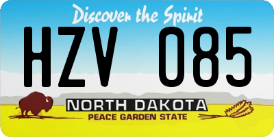 ND license plate HZV085