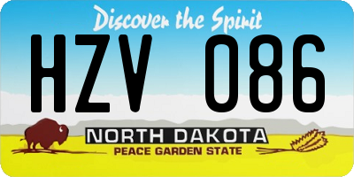 ND license plate HZV086