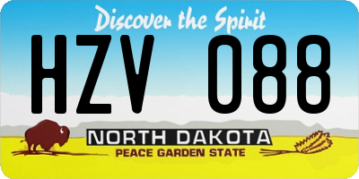 ND license plate HZV088