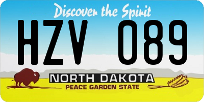 ND license plate HZV089