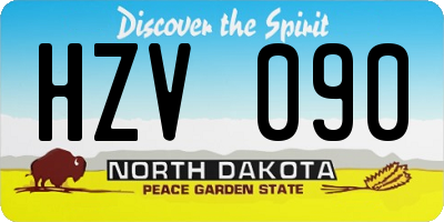 ND license plate HZV090