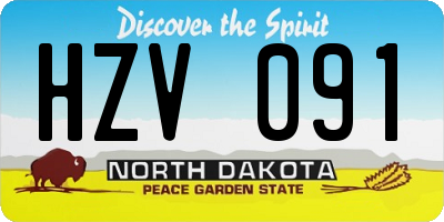 ND license plate HZV091