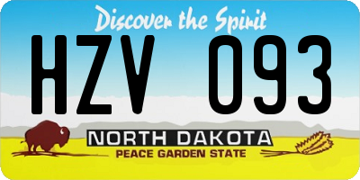 ND license plate HZV093