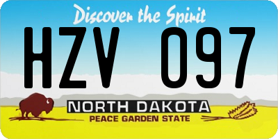 ND license plate HZV097