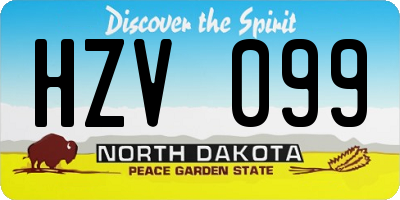 ND license plate HZV099