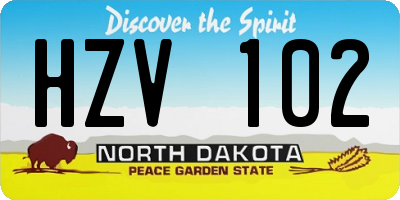 ND license plate HZV102