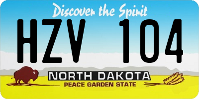 ND license plate HZV104