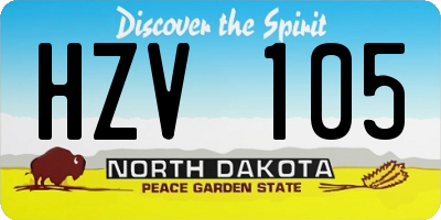 ND license plate HZV105