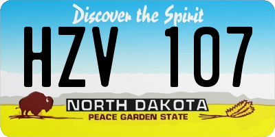 ND license plate HZV107