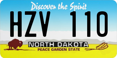 ND license plate HZV110