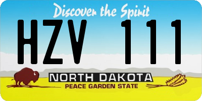 ND license plate HZV111