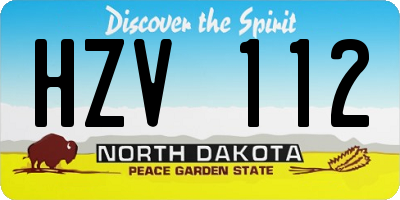 ND license plate HZV112