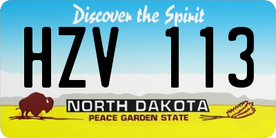 ND license plate HZV113
