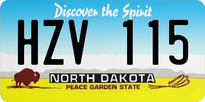 ND license plate HZV115