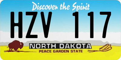 ND license plate HZV117
