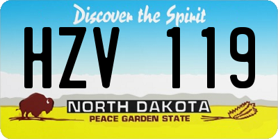 ND license plate HZV119