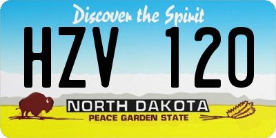 ND license plate HZV120