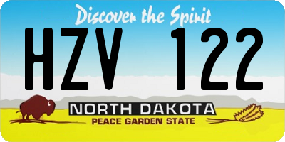 ND license plate HZV122