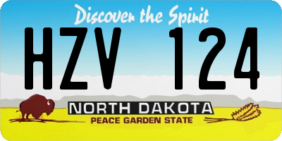 ND license plate HZV124