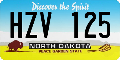 ND license plate HZV125