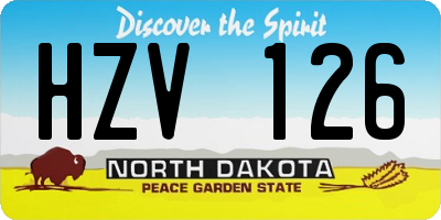 ND license plate HZV126