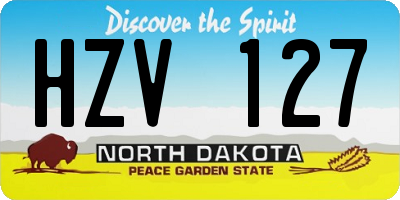 ND license plate HZV127