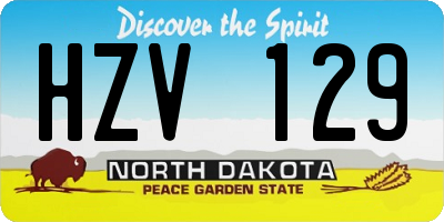 ND license plate HZV129