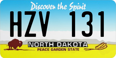 ND license plate HZV131
