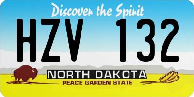 ND license plate HZV132