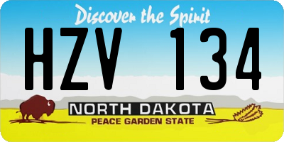 ND license plate HZV134