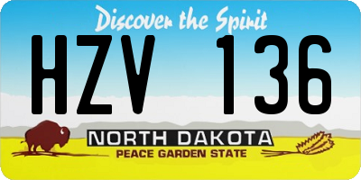ND license plate HZV136