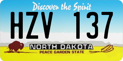 ND license plate HZV137