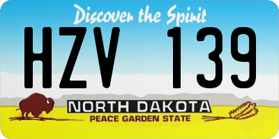 ND license plate HZV139
