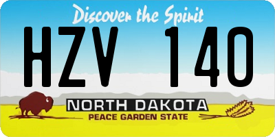ND license plate HZV140