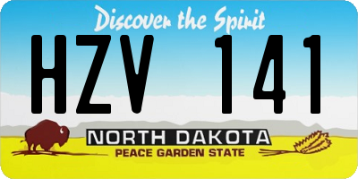 ND license plate HZV141