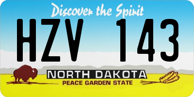 ND license plate HZV143