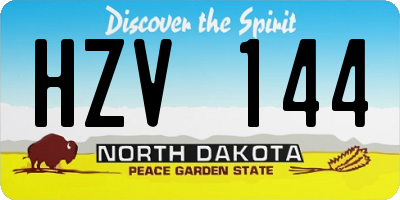 ND license plate HZV144