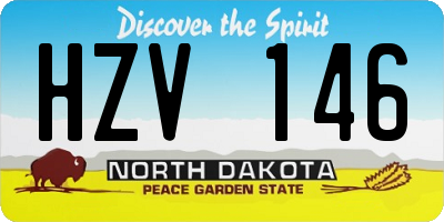 ND license plate HZV146