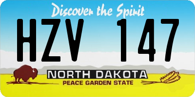 ND license plate HZV147