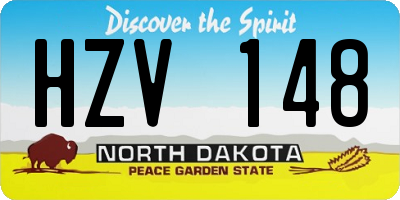 ND license plate HZV148