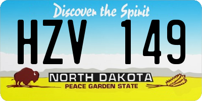 ND license plate HZV149