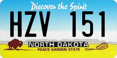 ND license plate HZV151