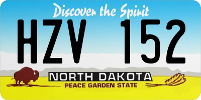ND license plate HZV152